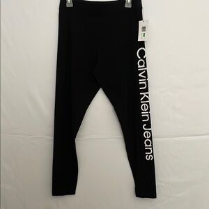 Calvin Klein Black Leggings Sleek Stretchy Design #A073